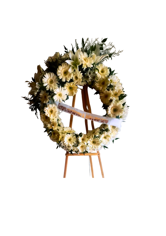 PEACE WHITE STANDING WREATH